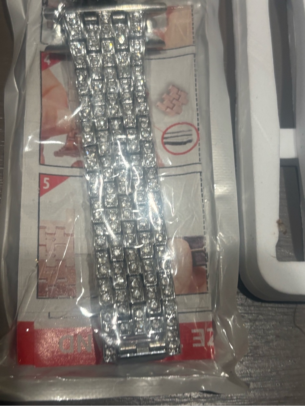 Rhinestone Crystal Bracelet Watch Band - Silver